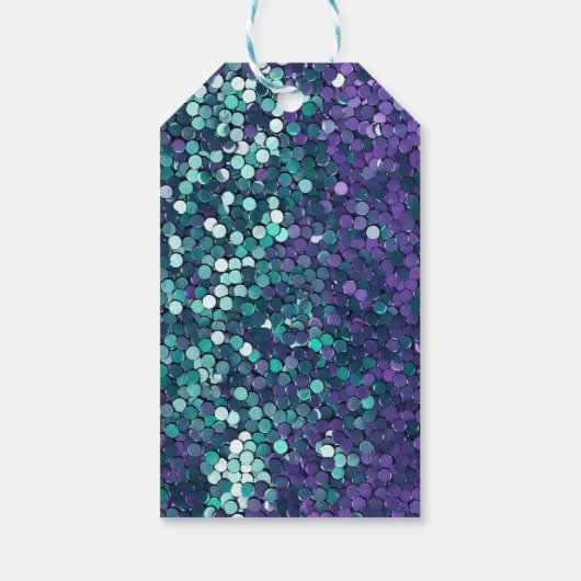 Étiquettes-cadeau Épersion de sirène d'aqua pourpre (Dos)