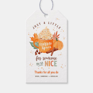 Étiquettes-cadeau Épice citrouille pour quelqu'un Nice Thanksgiving