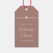 Étiquettes-cadeau Épice | Moderne Bow Simple minimum vacances Cheer (Devant)