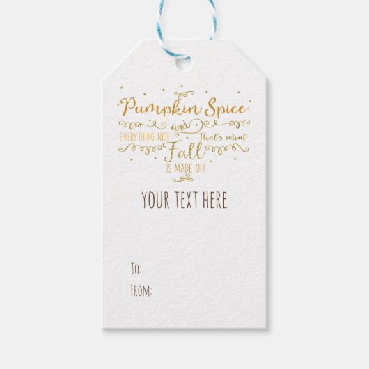 Étiquettes-cadeau Épices citrouilles & Tout Nice Chute (Devant)
