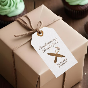Étiquettes-cadeau Épingle à rouleaux en bois et boulangerie à Whisk