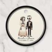Étiquettes Cadeau Épouse de squelette de dessin + Mariage géant (Dos)