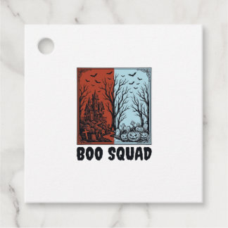 Étiquettes Cadeau Équipe Boo Modèle de Chemise de Citrouille Hallowe