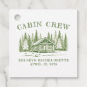Étiquettes Cadeau Équipe de Cabine Camp Vert Enterrement de Vie de J (Devant)