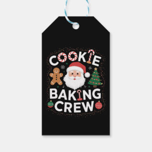Étiquettes-cadeau Équipe de fabrication de biscuits de Noël Famille