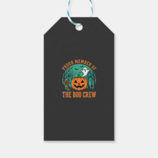 Étiquettes-cadeau Équipe de fantômes de design de citrouille Hallowe