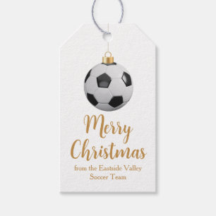 Étiquettes-cadeau Équipe de football chic Fête de Noël personnalisée