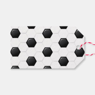 Étiquettes-cadeau Équipe de sport noir blanc de balle de football