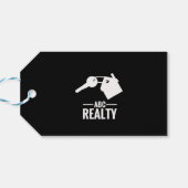 Étiquettes-cadeau Équipe immobilière de vacances Noir (Dos Horizontal)