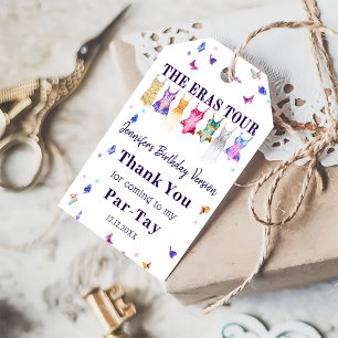 Étiquettes-cadeau Eras fête d'anniversaire papillons Merci