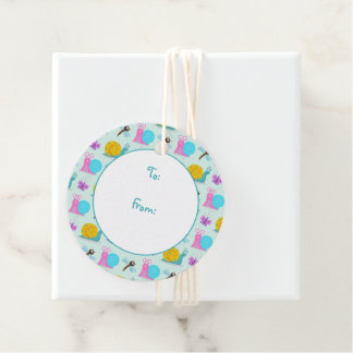 Étiquettes Cadeau Escargots, papillons et libellules