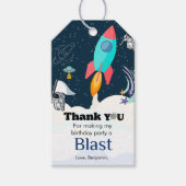 Étiquettes-cadeau Espace garçon planète merci anniversaire (Devant)