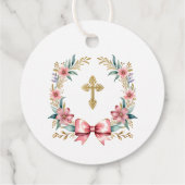 Étiquettes Cadeau Espagnol De Bautizo Gracias Or & Rose (Dos)