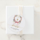 Étiquettes Cadeau Espagnol De Bautizo Gracias Or & Rose (En situation)