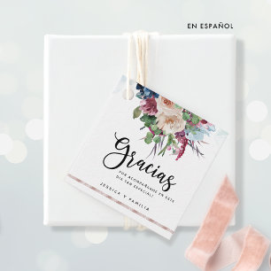 Étiquettes Cadeau Espagnol, Pastel Floral Quinceañera Favoriser les 