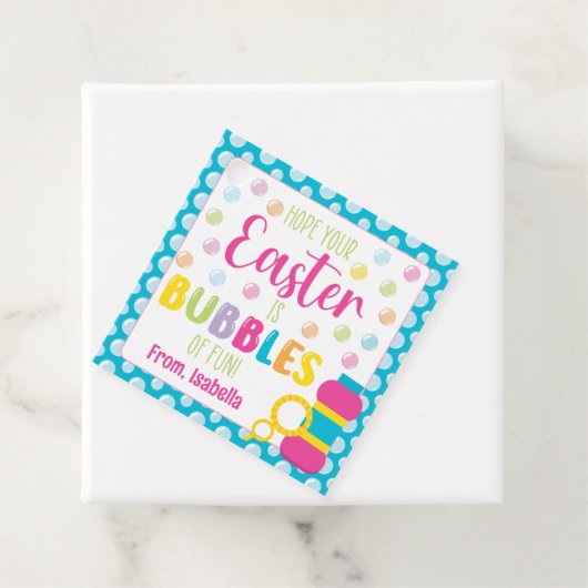 Étiquettes Cadeau Espoir que Pâques soit une bulle de plaisir (En situation)