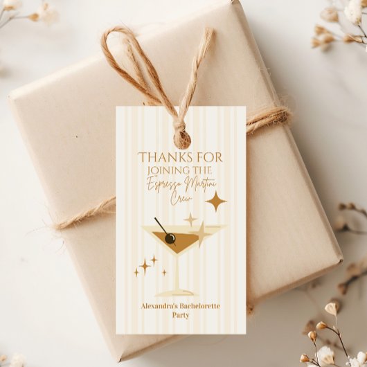 Étiquettes-cadeau Espresso Martini Bachelorette