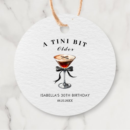 Étiquettes Cadeau Espresso Martini Tini Bit Anniversaire
