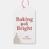 Étiquettes-cadeau Esprits de cuisson rouges de Noël (Devant)