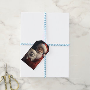 Étiquettes-cadeau Esquimau américain avec Noël Festif du Père Noël