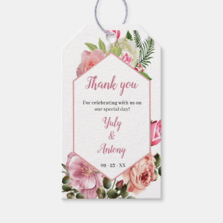 Étiquettes-cadeau esthétique moderne Fleur rose Floral