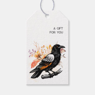 Étiquettes-cadeau Esthétique sombre gothique corbeau