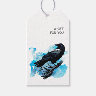 Étiquettes-cadeau Esthétique sombre gothique corbeau