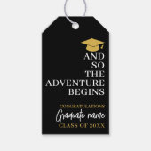 Étiquettes-cadeau Et Donc L'Aventure Commence La Graduation Black Go (Devant)