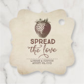 Étiquettes Cadeau Étaler Le Mariage Love Strawberry (Dos)