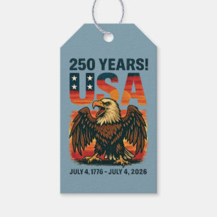 Étiquettes-cadeau États-Unis 250 Ans – Aigle chauve patriotique 4 ju