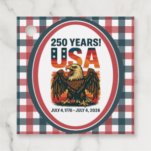 Étiquettes Cadeau États-Unis 250 Ans – Aigle chauve patriotique 4 ju