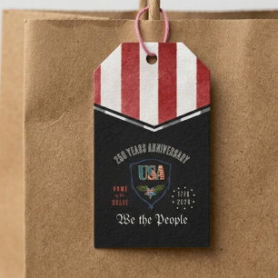 Étiquettes-cadeau États-Unis 250 Nous le Peuple Anniversaire Patriot
