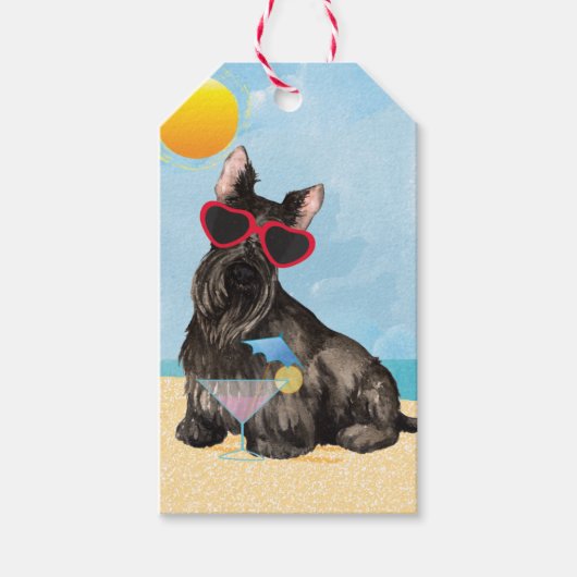 Étiquettes-cadeau Été écossais Terrier (Devant)