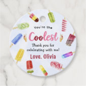 Étiquettes Cadeau Été Popsicle Crème de glace Anniversaire Favoriser (Devant)