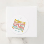 Étiquettes Cadeau Été Super Rétro Monogramme rose Nom Bagage (En situation)