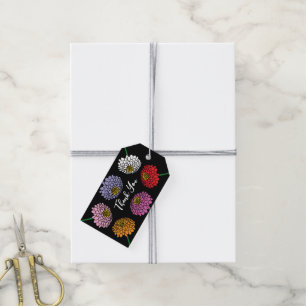 Étiquettes-cadeau Été Zinnia floral couleur fleur dessin personnalis