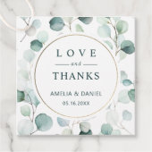 Étiquettes Cadeau Ethereal Eucalyptus Merci Mariage vert (Devant)