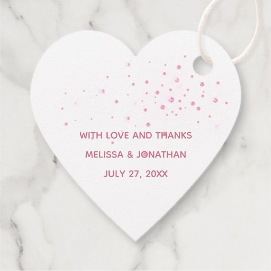 Étiquettes Cadeau Étincelles roses Faites étinceler l'amour Mariage (Dos)