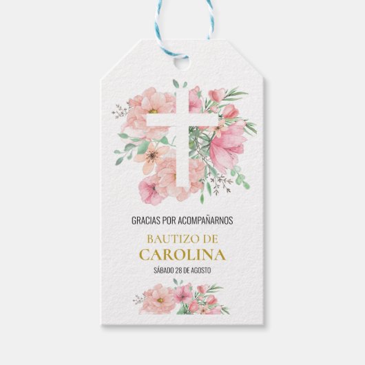 Étiquettes-cadeau Etiqueta de agradecimiento para bautizo (Devant)