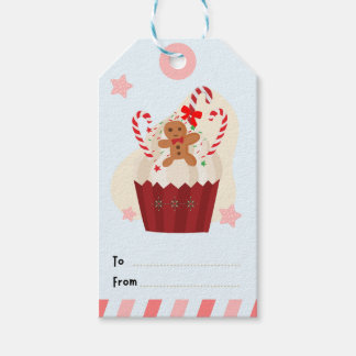 Étiquettes-cadeau Etiqueta de Regalo con Cupcake de Jengibre Navideñ