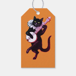 Étiquettes-cadeau Étiquette-cadeau ORANGE TAG NOIR CAT