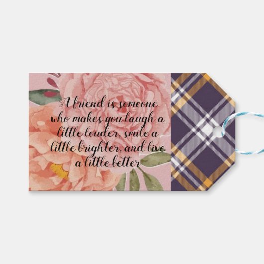 Étiquettes-cadeau Étiquettes-cadeau. Un ami améliore la vie. (Devant (Horizontal))