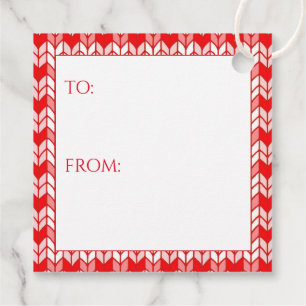 ÉTIQUETTES CADEAU ÉTIQUETTES-CADEAUX CARRÉES EN MAILLE GINGHAM ROUGE