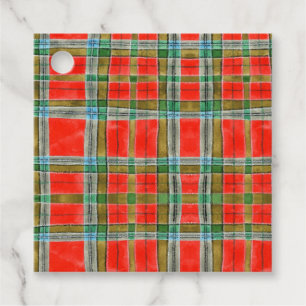 Étiquettes Cadeau Étiquettes-cadeaux carrées en tartan Mac Bain