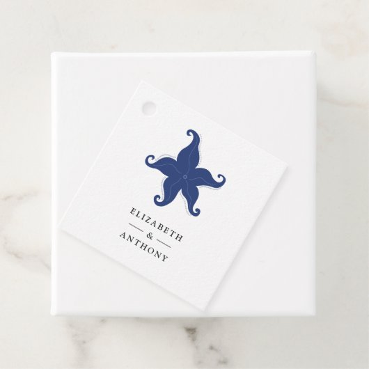 Étiquettes Cadeau Étoile de mer de plage (En situation)