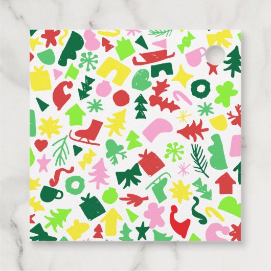 Étiquettes Cadeau Étoile de papier de vacances coupé (Dos)