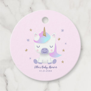 Étiquettes Cadeau Étoiles de Baby shower de licorne magique