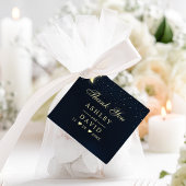 Étiquettes Cadeau Étoiles de lune céleste Merci bleu minuit Balise