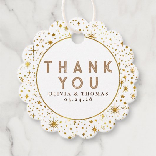 Étiquettes Cadeau Étoiles de nuit Merci mystique céleste (Devant)