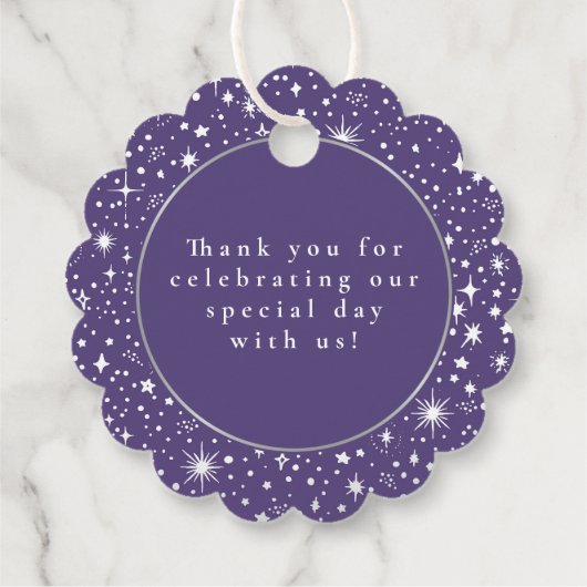 Étiquettes Cadeau Étoiles de nuit Merci mystique céleste (Dos)